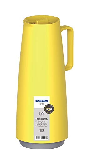 BULE TÉRMICO TRAMONTINA EXATA EM POLIPROPILENO AMARELO COM AMPOLA DE VIDRO 1 L