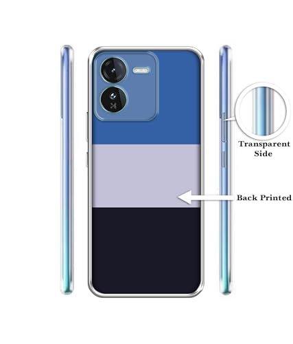 Image of Three Color Stripes Printed Silicon Soft TPU Back Case Cover for iQOO Z9 5G, Multicolor