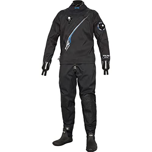Bare Front Zip Trilam Tech Dry Men's Drysuit (Medium Long, Black)