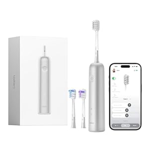 Laifen Wave Electric Toothbrush, Oscillation & Vibration Sonic Electric Toothbrush for Adults with App, 3 Brush Heads, IPX7 Waterproof Magnetic Rechargeable Travel Powered Toothbrush (Aluminum Alloy)