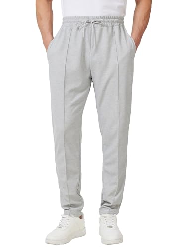 Men's Casual Pants Waffle Knit Pants Lightweight Open Bottom Pants Slim Fit Drawstring Jogger Yoga Pants with Pockets