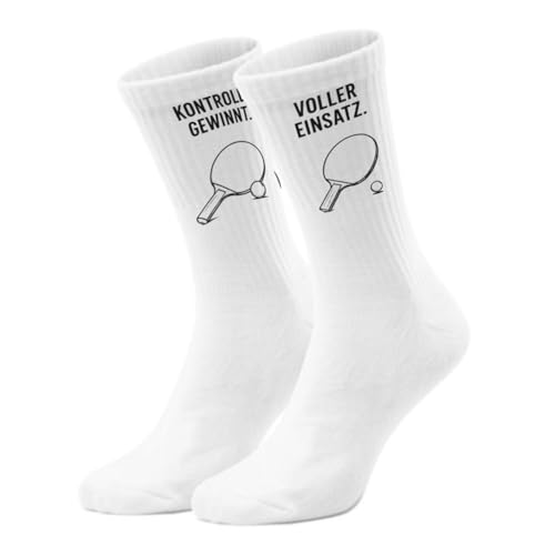 epicsocks Tischtennis Helden Set 1 - Socken in 42-46 im Paar lustige SportSocken in 42-46 mit Spruch für Tischtennisfans