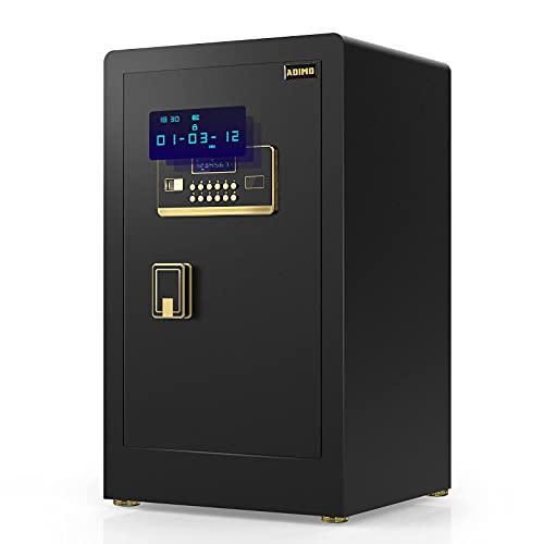 ADIMO Safe with 2.3 Cubic Feet, Safe Cabinet with Double Safety Key Lock, Password, Removable Built-in Cabinet, Dual Alarm System to Protect Cash and Passport, Safe Box for Home & Business