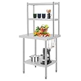 Stainless Steel Table with Overshelves, 30