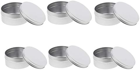 (6 pcs) 200ml 250ml Aluminum Tin Jars, Round Pot Screw Cap Lid Box Case,Cosmetic Sample Tins Empty Container