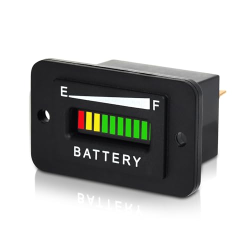 Led Battery Level Indicator,48V Battery Gauge,Applicable to Golf Cart Meter,Fork Lifts,Club Car,Motorhome etc Gauge Meter