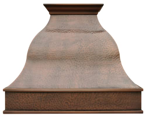 SINDA 30'Wx30'H Wall Mount Hand-Crafted Copper Range Hood for Kitchen with SUS304 Liner and...