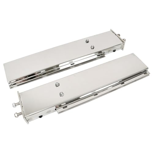 Image of waltyotur 1 Pair 30 2 1 /2 Bolt Spacing Stainless Steel Chrome Mud Flap Hanger with Light Cutouts Spring Loaded Replacement for Semi Trucks