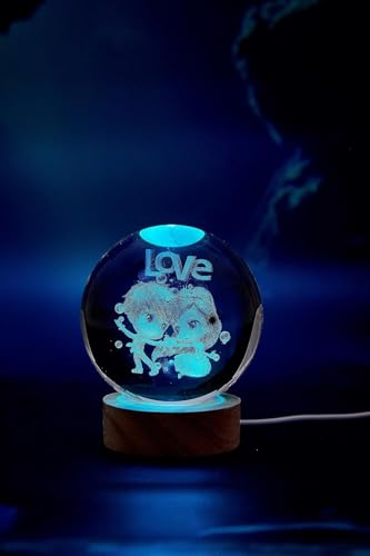 Image of Hamsa Magical Crystal Ball Night Light, LED Color-Changing Globe Lamp, Crystal Ball Lamp, Desktop Decorative Mood Light (16 Color Love)