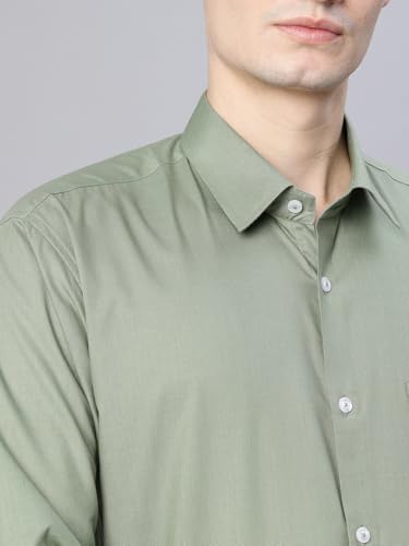 Image of Majestic Man Men's Solid Cotton Blend Wrinkle-Resistant Slim Fit Easy-Iron Formal & Office Wear