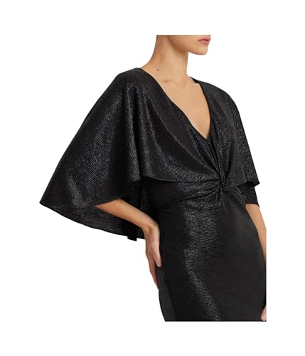 Lauren Ralph Lauren Women's Metallic Knit Twist-Front Cape Gown3