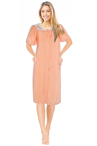 Robe de maison pour femmes avec poches orange taille 3X - 2
