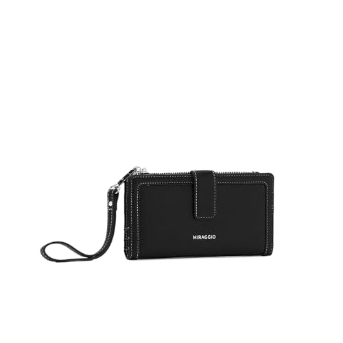 Image of Miraggio Trudie Wallet with Detachable Wristlet | One Main Compartments | 8 Card Slots | Women Wallets | Gift Items for Women (Black)