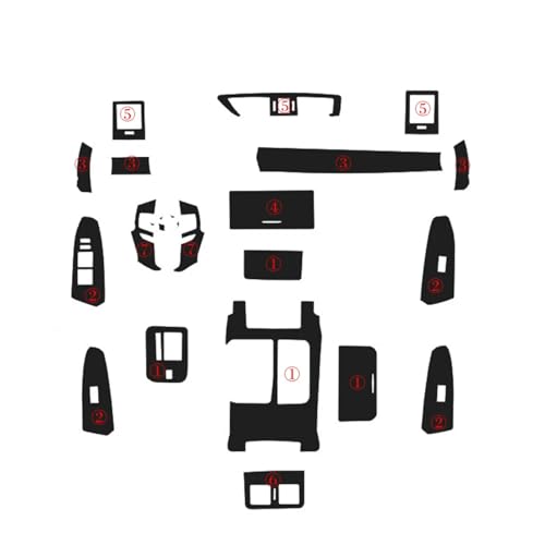 Panneau de Commande Central Intérieur en Fiber de Carbone 5D Noir Décalcomanies Toyota Mark X