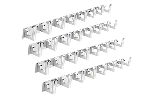 Image of Heavy Duty L Type Stainless Steel Cloth Hanger Suitable for Bathroom Bedroom Kitchen Wall Hook Rail Hanging Scarf Coat Keys Tie, Towel, Robe Hanger (Pack of 4, 8 Pin CP)