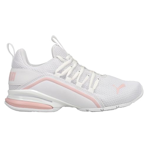 PUMA Womens Axelion Metallic Wide Lace Up Training Sneakers Shoes - White