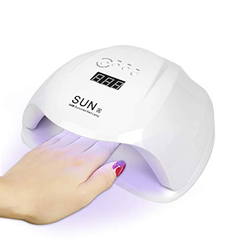UV Nail Lamp,54W UV Led Nail Dryer with 4 Timer Setting & Sensor for Gel Nails and Toe and Nail Curing