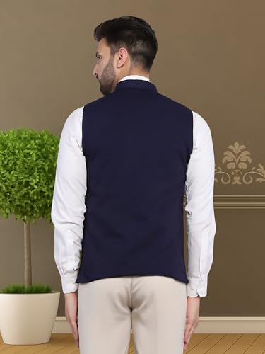 Image of ROCKSY Nehru Jacket, Bandi Modi Koti for Men, Cotton Waistcoat for All Occasion: Wedding, Diwali, Wedding, Ethnic, Office Party, Formal and casual Look