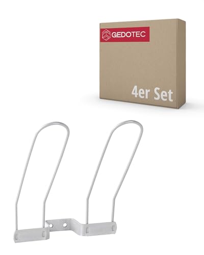 Wand-Schuhablage Garderoben-Schuhregal zum Schrauben an den Schrank - Flur - Diele & Garderobe | Schuhhalter für 1 Paar Schuhe | Breite: 130 mm | 4 Stück - Schuh-Aufhänger silber für Wand-Montage