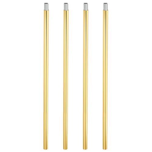 Image of PATIKIL Threaded Extension Rod, 4 Sets 12 inch M10 x 1mm Fine Thread Lamp Pipe with Lamp Pipe Nipples for Pendant Light Island Lighting Chandeliers Stems, Gold Tone