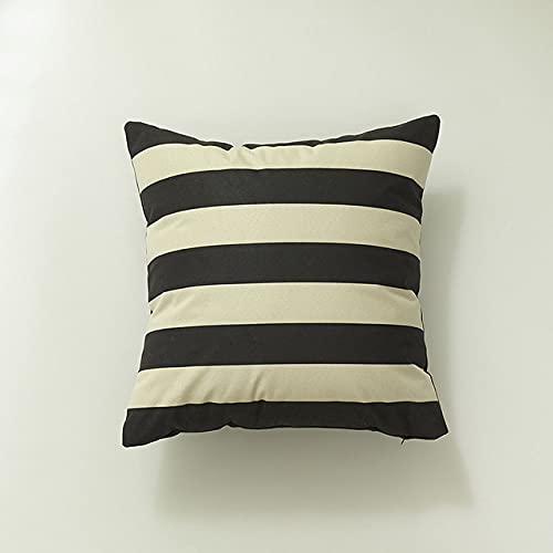 CAIDAI&YL Kissenbezug Retro Streifen Kissenbezug 45cmx45cm Dekor Für Sofa Stuhl Dekoration Kissenbezug Einfachheit Kissen,schwarz-weiße Streifen,45cmX45cm