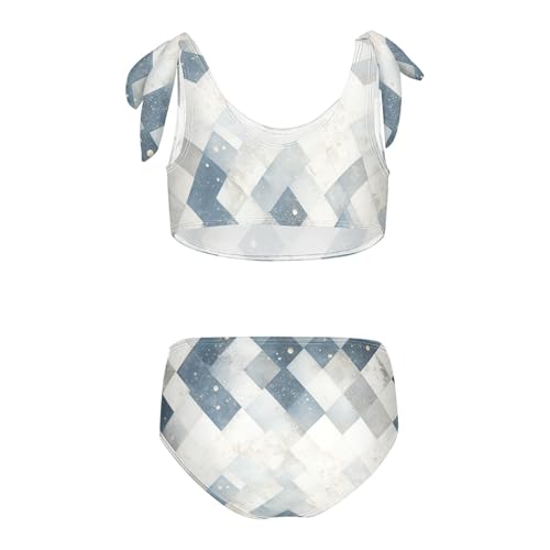 KLL Silver Glitter Pattern Shiny Sparkles Girls' Two Piece Bikini Set Quick-Dry Swimsuits Swimwear Cute Shoulder Strap2