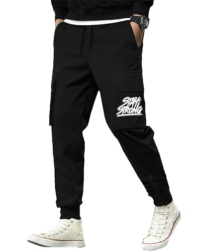 Image of JUGULAR Men's Regular Fit low Rise Cotton Solid Stylish Cargo Track Pants