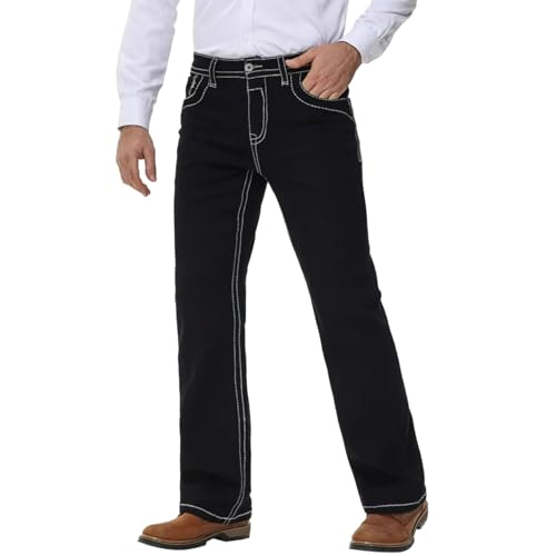 Jeans Pants Trouser Denim Trendy Street Black Double Line Casual Commuting Temperament Straight Leg for Men