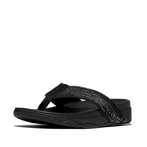 Sandales FitFlop Surfa noires à paillettes en taille 36 pour femme