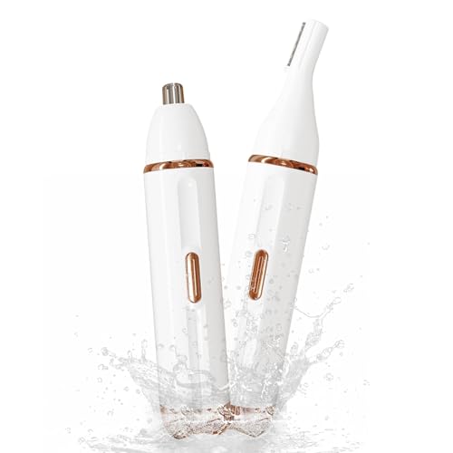 BLIBEE Nose Hair Trimmer for Women - 2-in-1 Painless Eyebrow & Facial Hair Trimmer for Women and Men, USB Rechargeable, Waterproof & Easy to Clean, Ear & Nose Groomer