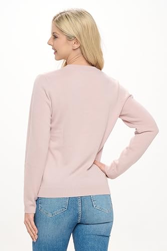 Image of Women's 100% Cashmere Soft Long Sleeve V Neck Crew Neck Sweater