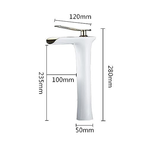Robinet cascade de lavabo doré et moderne à levier unique - 4