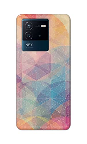 Image of Printed Hard Back Cover Case for Vivo iQOO Neo 6 5G Back Cover (Crumpled Paper Design) -1803