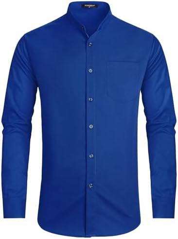 HISDERN Camisas Hombre Manga Larga Elegantes Camisa Hombre Cuello...