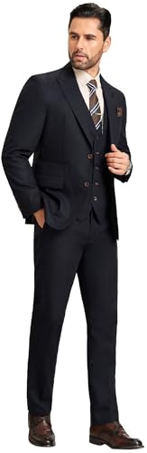 Men 3 Pieces Suits Slim Fit Formal Men Suit Blazer Vest Pants Peak Lapel Suits for Men 1 Button Prom Business Mens Tuxedo