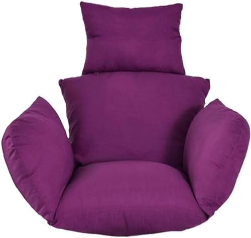 Vattentät hängande korgstolskudde, äggstolskudde för utomhus/inomhus uteplats, trädgårdshängmatta ryggstöd (lila) – bekväm och