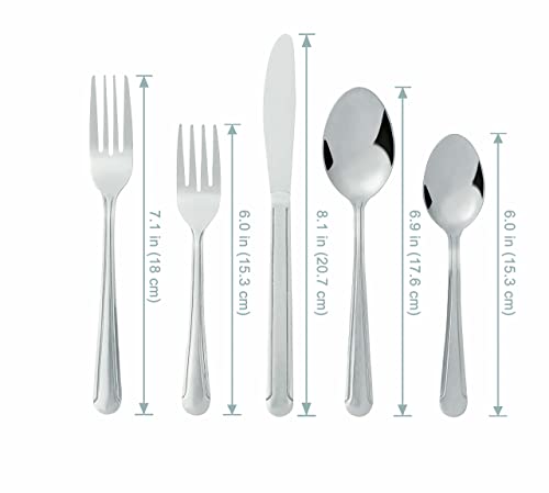 Bon Camisole 20-Piece Stainless Steel Flatware Silverware Cutlery Set, Include Knife/Fork/Spoon, Dishwasher Safe, Service For 4 #TOP1