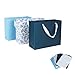12 Heavy Duty Bulk Gift Bag Set with Tissue Paper, Blue Gift Bags, Gift Bag Set with Reinforced Long Ribbon Handles, Blue Gift Bag Set, Medium Size Gift Bags (10