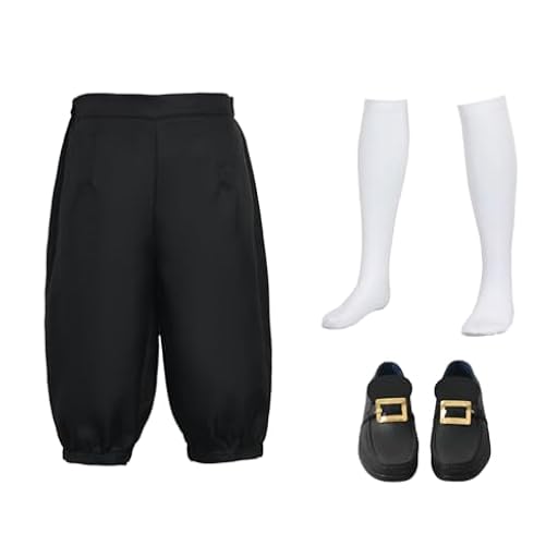 BPURB Traje de pantalón colonial para hombre Pantalón de cosplay pirata medieval Traje Tudor renacentista Calzones Calcetines Hebilla de zapato | Ya disponible en tu tienda friki favorita! En mundofriki.es!