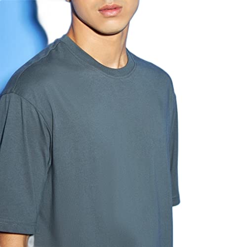 Image of Bewakoof Men's Solid Oversized Fit Half Sleeve Round Neck Cotton T-Shirt