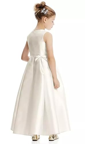 Flower Girl Dresses for Wedding Satin Bow Formal Girls Dress Princess Pageant Gowns Toddler Communion Gown for Girls2
