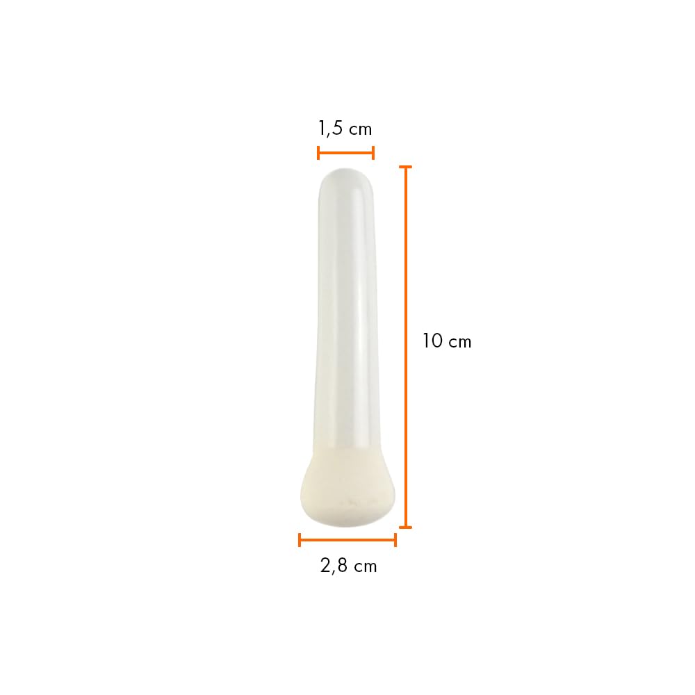 KENZIUM - Confezione 1 x Mortaio con Pestello | 100 ml | con Beccuccio | Porcellana | Ideale Laboratorio