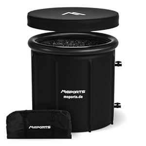 MSPORTS IJsbad Premium 80 cm complete set draagtas, thermodeksel, luchtpomp, hoofdkussen, all-weather – afdekking – voor sporters en beginners, ervaar de regeneratieve kou thuis – Eistonne