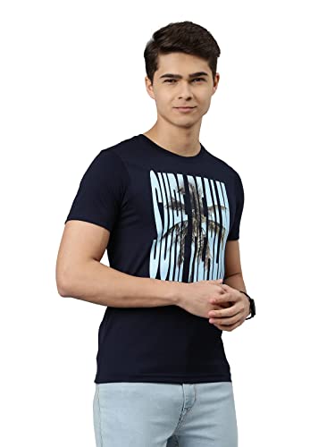 Image of Dixcy Scott Mens Typography Print Regular Fit Round Neck Cotton Tshirt (Pack of 1)