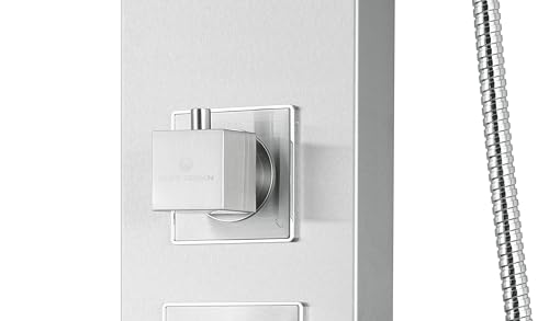 Blue Ocean 48\" Stainless Steel SPS822A Shower Panel Tower with Rainfall Shower Head and Spout