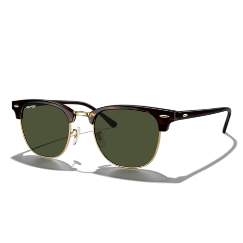 MERRYS Classic Square Semi-Rimmed Polarized Sunglasses for Men Women S6016