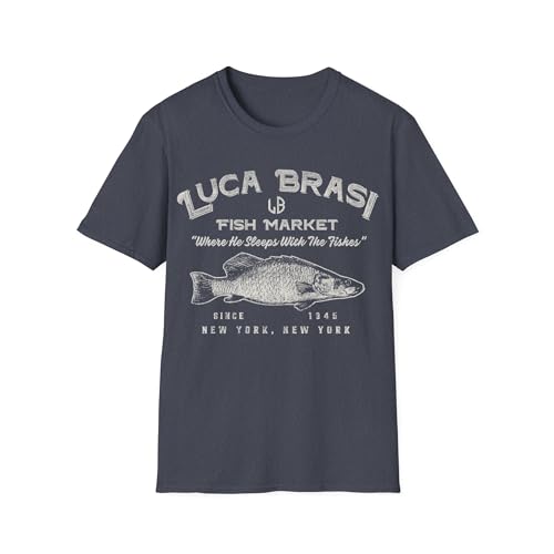 Luca Brasi Unisex T-Shirt, Vintage Movie Parody Tee, Italian Mobster Graphic Shirt Heather Navy