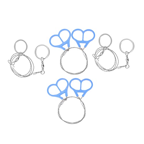 DIYEAH 4pcs Stainless Steel Wire Saws for Outdoor Camping Hiking Diy Hand Chain Saws