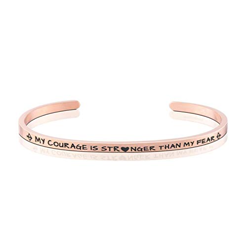 Hope Warrior My Courage is Stronger Than My Fear, Rose Gold