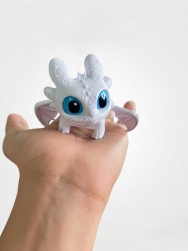 White Dragon Keychain Toy with LED Light & Moving Wings, White Fury Glowing Dragon Keychain | Mini Fantasy Figure Creature Charm for Car Dashboard, Bike Keys, Backpack Bag Accessory & Kids Gift - Image 5